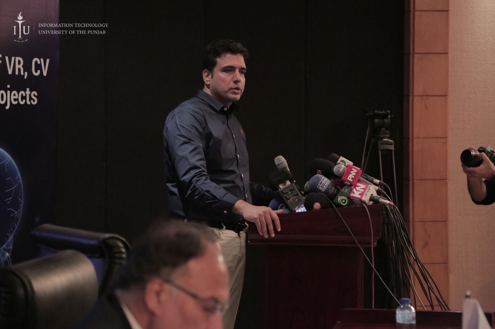 Dr. Faisal Kamiran at a press conference,